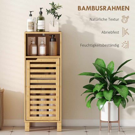 Bathroom Cabinet with Open Shelf, Bamboo, 30x30 cm