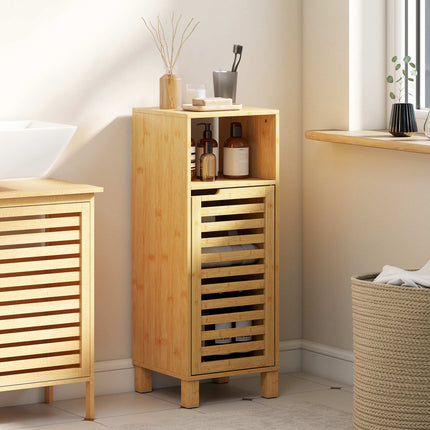 Bathroom Cabinet with Open Shelf, Bamboo, 30x30 cm