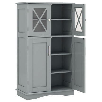 Badezimmerschrank, 4 Glastüren, verstellbare Einlegeböden
