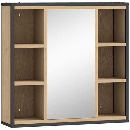 Badezimmerspiegelschrank, Eichendekor, Wandmontage, verstellbare Einlegeböden