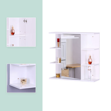 Badezimmerspiegelschrank, Wandmontage, 8 Ablagen