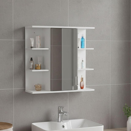 Badezimmerspiegelschrank, Wandmontage, 8 Ablagen