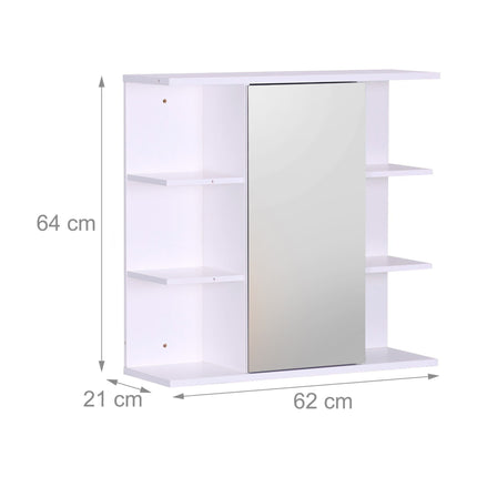 Badezimmerspiegelschrank, Wandmontage, 8 Ablagen