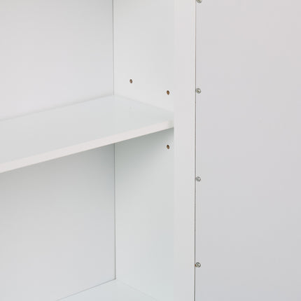 Bathroom Mirror Cabinet, White, 5 Shelves
