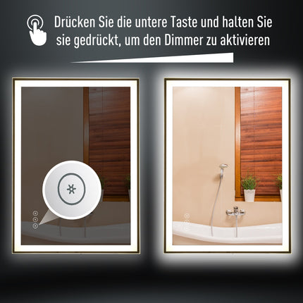 LED Badezimmerspiegel - Antibeschlag, Touch-Schalter, 3 Farben