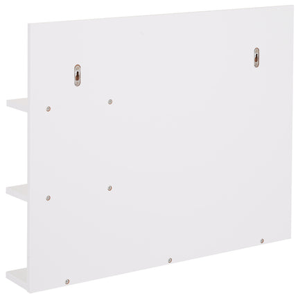 Koupelnové nástěnné zrcadlo se 3 policemi, bílá MDF 60x10x48cm