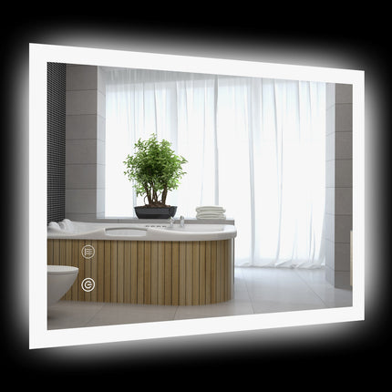 LED koupelnové zrcadlo – nemlžící, dotykový vypínač, 70x50 cm