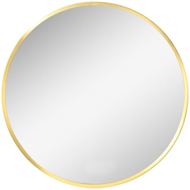 Runder Badezimmer-LED-Spiegel, Ø50cm, Gold, IP44, Memory-Funktion