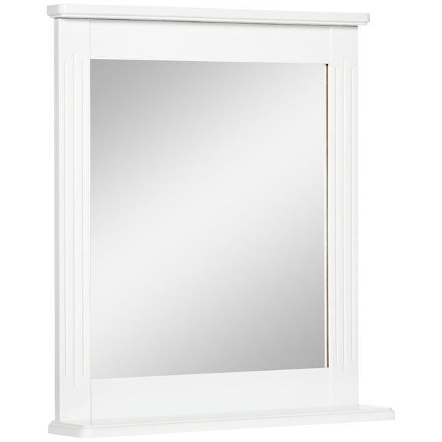 Badezimmer-Wandspiegel mit Ablage, Modern Weiß 55x12x64cm