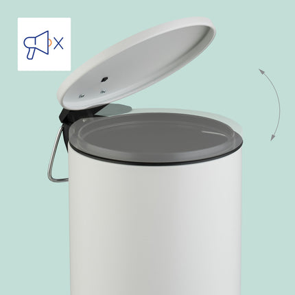Bathroom Pedal Bin, 3L – Soft-Close, Hands-Free