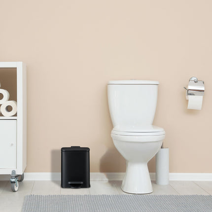 Bathroom Pedal Bin, 6L – Soft-Close, Hands-Free