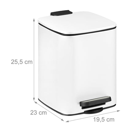 Bathroom Pedal Bin, 6L – Soft-Close, Hands-Free