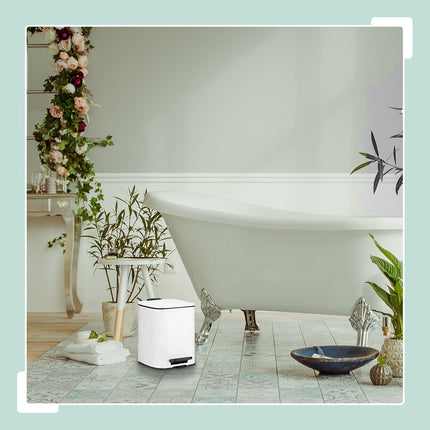 Bathroom Pedal Bin, 6L – Soft-Close, Hands-Free