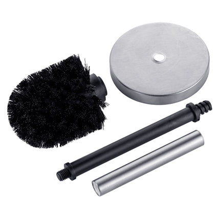 Badezimmer-Set: Handtuchhalter & Toilettenbürste, Silber