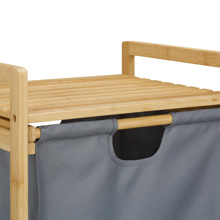 Bathroom Shelf with Laundry Basket and Fabric Drawer