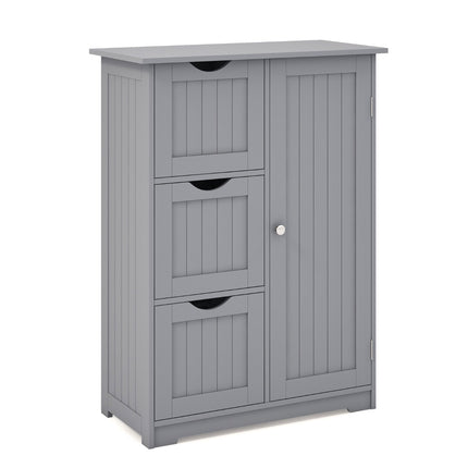 Badezimmerschrank mit 3 Schubladen und Tür, Grau
