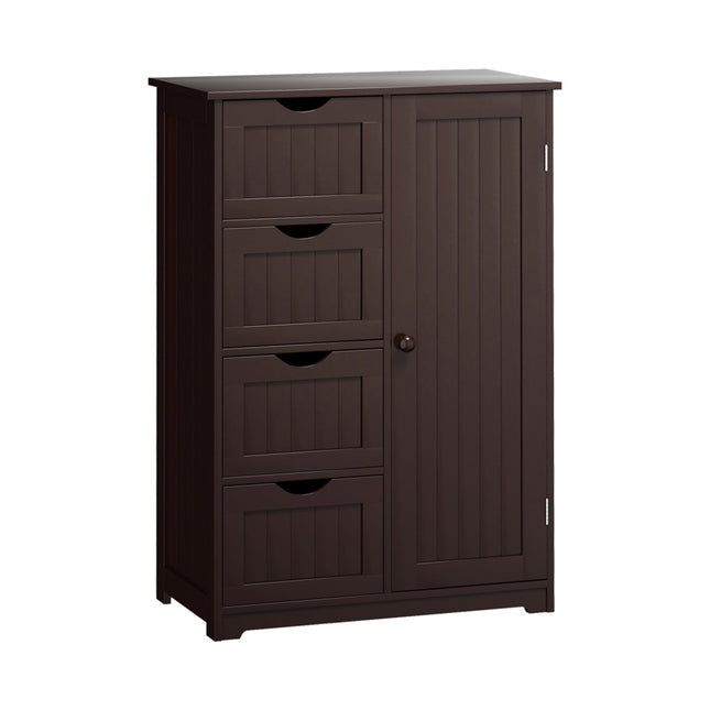 Badezimmerschrank – 4 Schubladen, Tür, MDF