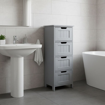 Badezimmerschrank, 4 Schubladen, platzsparendes Design