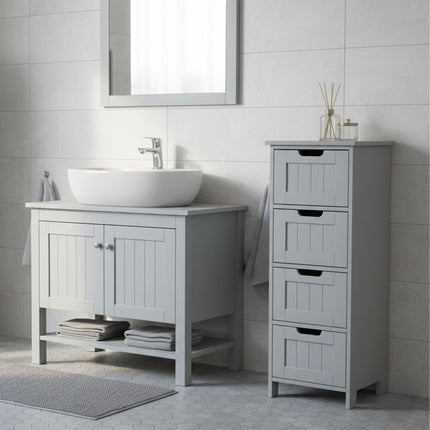 Badezimmerschrank, 4 Schubladen, platzsparendes Design