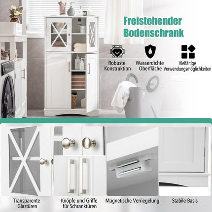 Badezimmerschrank, weiß, 60x30x108 cm, verstellbare Einlegeböden