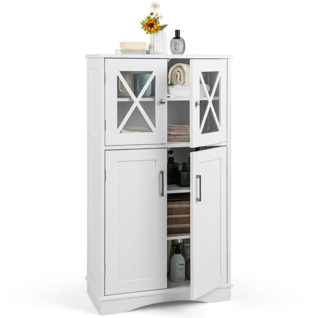 Badezimmerschrank, weiß, 60x30x108 cm, verstellbare Einlegeböden