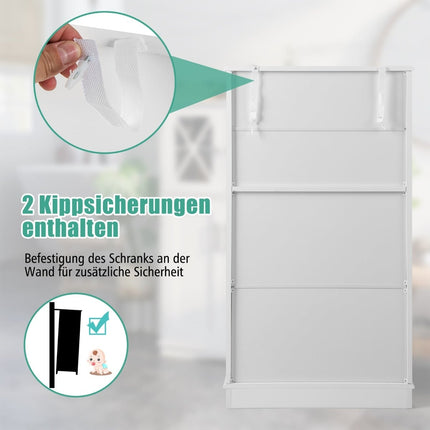 Badezimmerschrank, weiß, 60x30x108 cm, verstellbare Einlegeböden