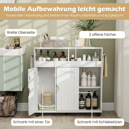 Badezimmerschrank mit verstellbarem Regal und Rollen