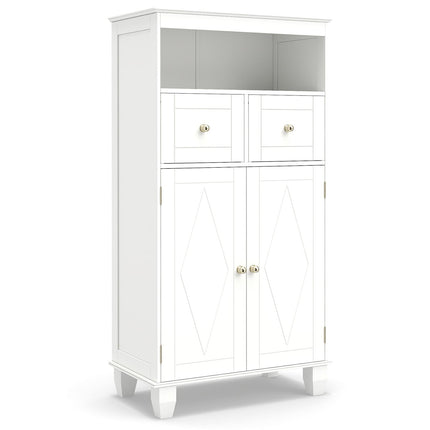 Bathroom Storage Cabinet with Adjustable Shelves, White