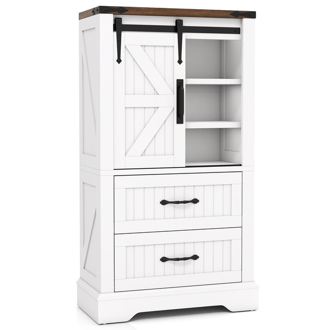 Badezimmerschrank mit Schiebetür im Scheunentor-Stil, verstellbare Einlegeböden