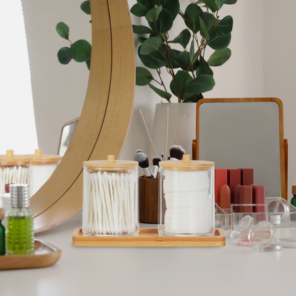 Badezimmer-Aufbewahrungsbehälter mit Bambusdeckel