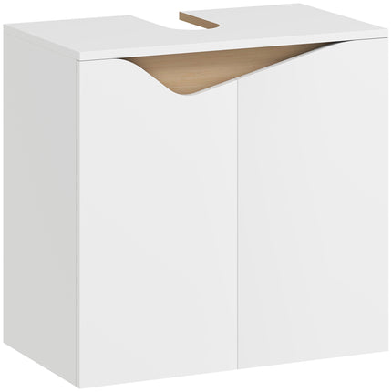 Badezimmerschrank mit Soft-Close-Türen, Weiß, 60x35x57,9 cm