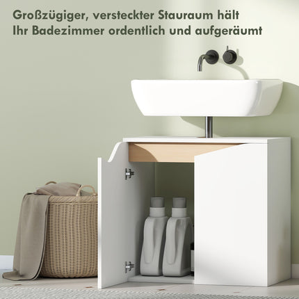 Badezimmerschrank mit Soft-Close-Türen, Weiß, 60x35x57,9 cm