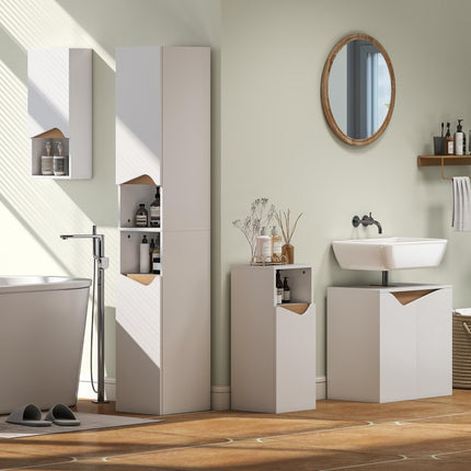 Badezimmerschrank mit Soft-Close-Türen, Weiß, 60x35x57,9 cm
