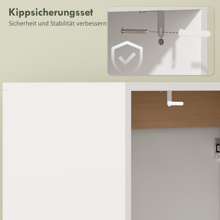 Badezimmerschrank mit Soft-Close-Türen, Weiß, 60x35x57,9 cm
