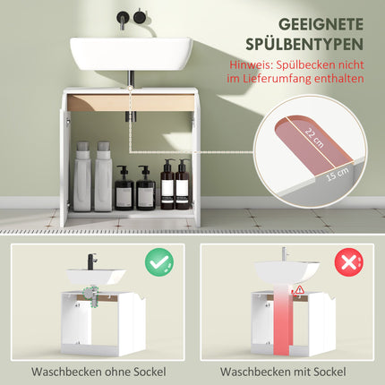 Badezimmerschrank mit Soft-Close-Türen, Weiß, 60x35x57,9 cm