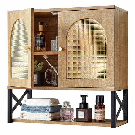 Bathroom Wall Cabinet, 2 Doors, Adjustable Shelf, Over Toilet