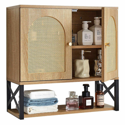 Bathroom Wall Cabinet, 2 Doors, Adjustable Shelf, Over Toilet