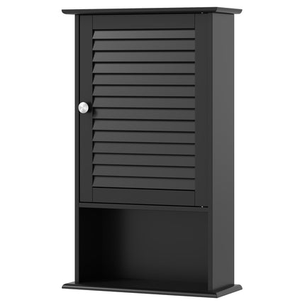 Badezimmer-Wandschrank, verstellbare Einlegeböden, schwarzes MDF