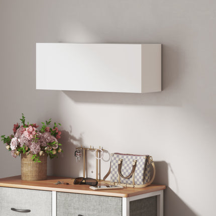 Bathroom Wall Cabinet, Lift-Up Door, Gas Strut, 80x25x30 cm, White