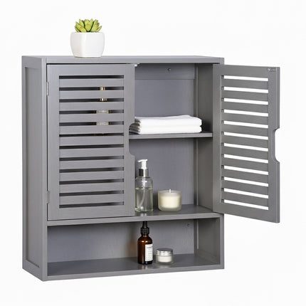 Badezimmer-Wandschrank, Lamellentüren, Verstellbare Einlegeböden