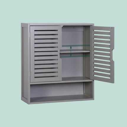Badezimmer-Wandschrank, Lamellentüren, Verstellbare Einlegeböden