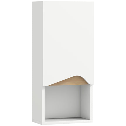 Badezimmer-Wandschrank, Soft-Close-Tür, offenes Regal, Weiß