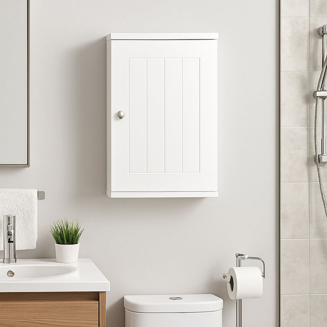 Badezimmerschrank – Weiß, Wandmontage, verstellbare Einlegeböden
