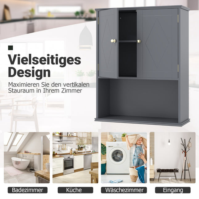 Badezimmerschrank mit 2 Türen und verstellbarem Einlegeboden