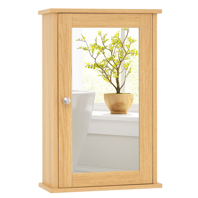 Badezimmerschrank mit Spiegel, verstellbarem Einlegeboden, Einzeltür