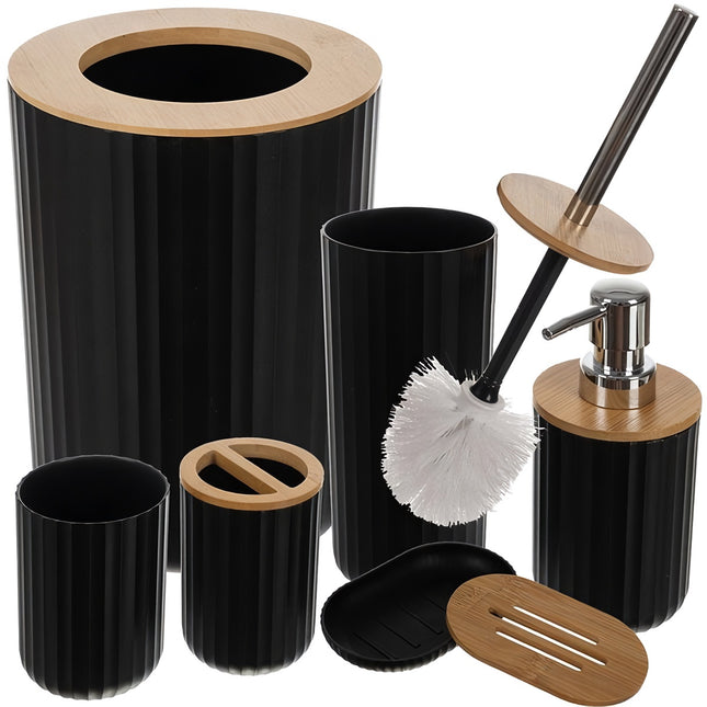 Badezimmer-Accessoires-Set - schwarz Ruhhy24636