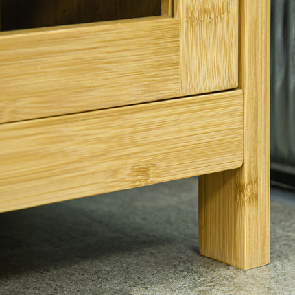 Badezimmerschrank mit Ablage & Fach, Bambus, natur