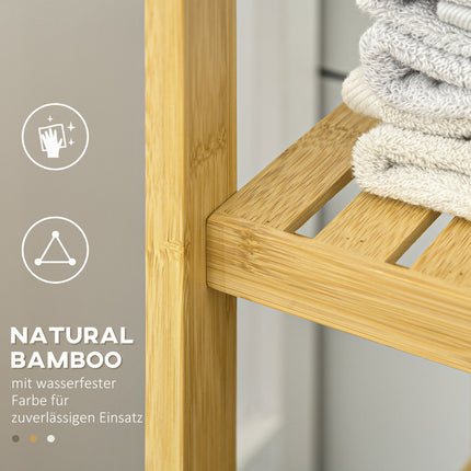 Badezimmerschrank mit Ablage & Fach, Bambus, natur