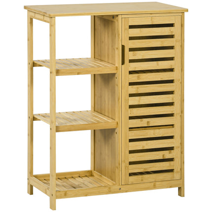 Badezimmerschrank mit Ablage & Fach, Bambus, natur