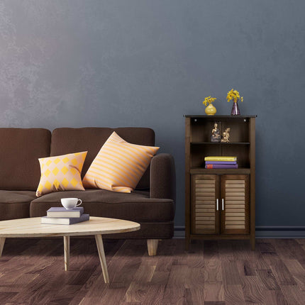 Bathroom cabinet dark brown LAMELL